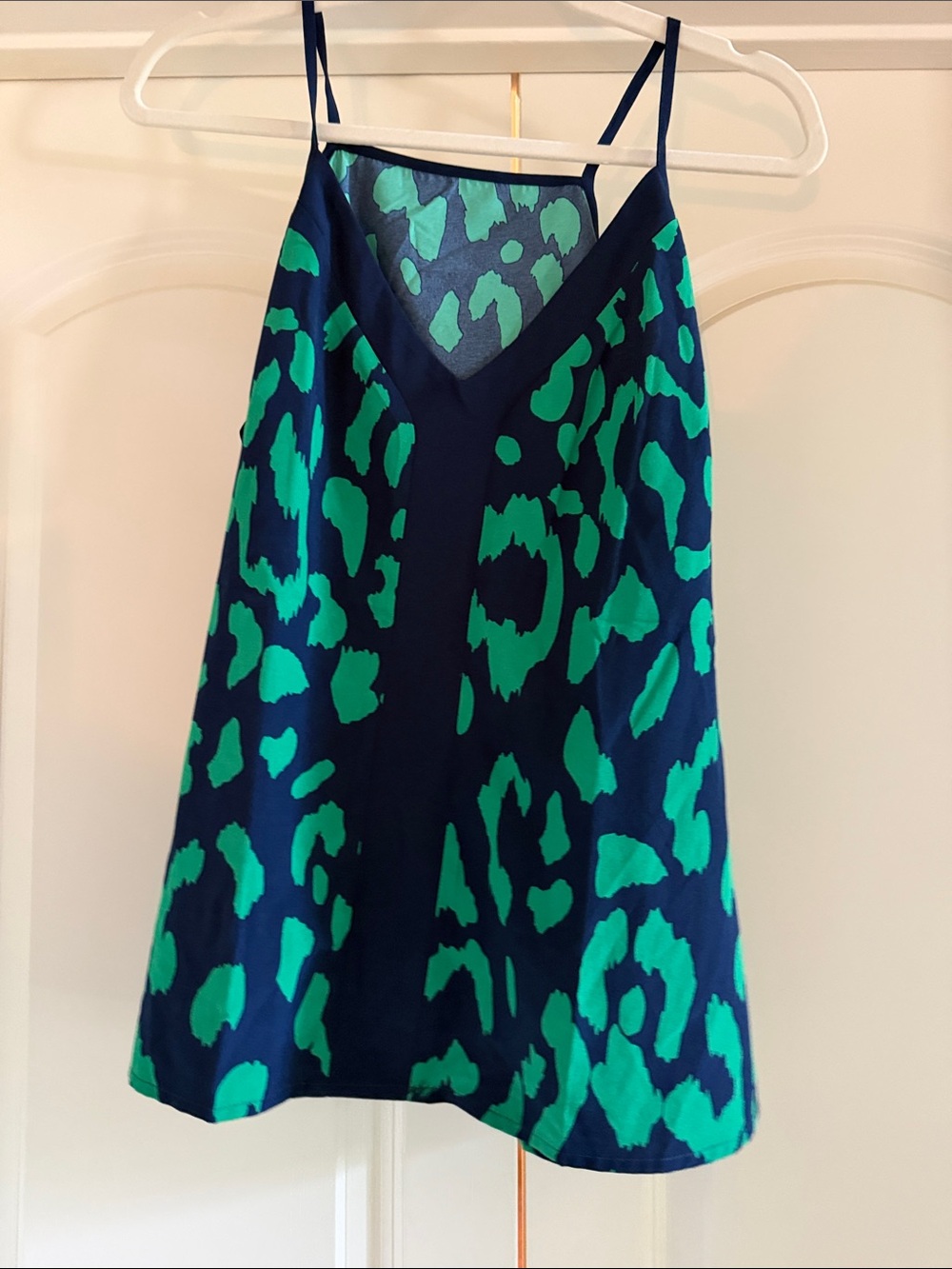 SHEIN Navy and Green Leopard Print A-Line Skirt